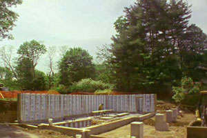 new foundation and basement framing at the Weston house project