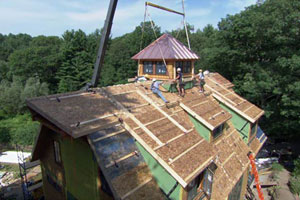roof construction at the Weston house project