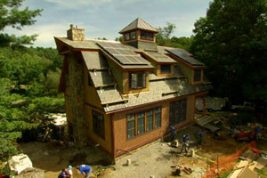 exterior construction at the Weston house project