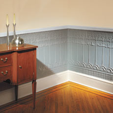 a finished Lincrusta wainscoting install