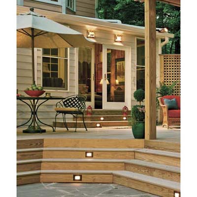 split a long run of stairs on deck providing levels and distinct rooms