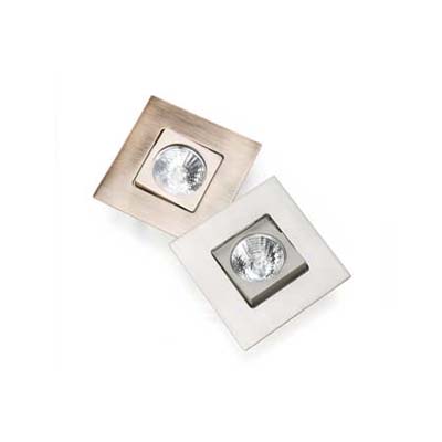 swiveling lens on flush-fitting trim kit for recessed downlights