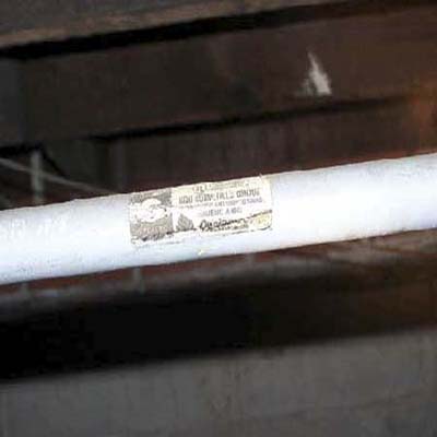 water supply line utilizes plastic conduit