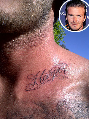David Beckham Gets a 'Harper' Tattoo - Babies, David Beckham, Victoria ...