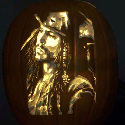 Johnny Depp as Captain Jack Sparrow | 39 Best Pumpkin Carvings of ...