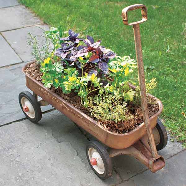 Wagon Herb Planter | 23 of Our Best Salvage-Style Projects | This Old House